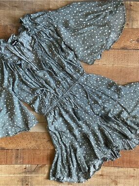 Blue B Polka Dot Ruffle Romper M